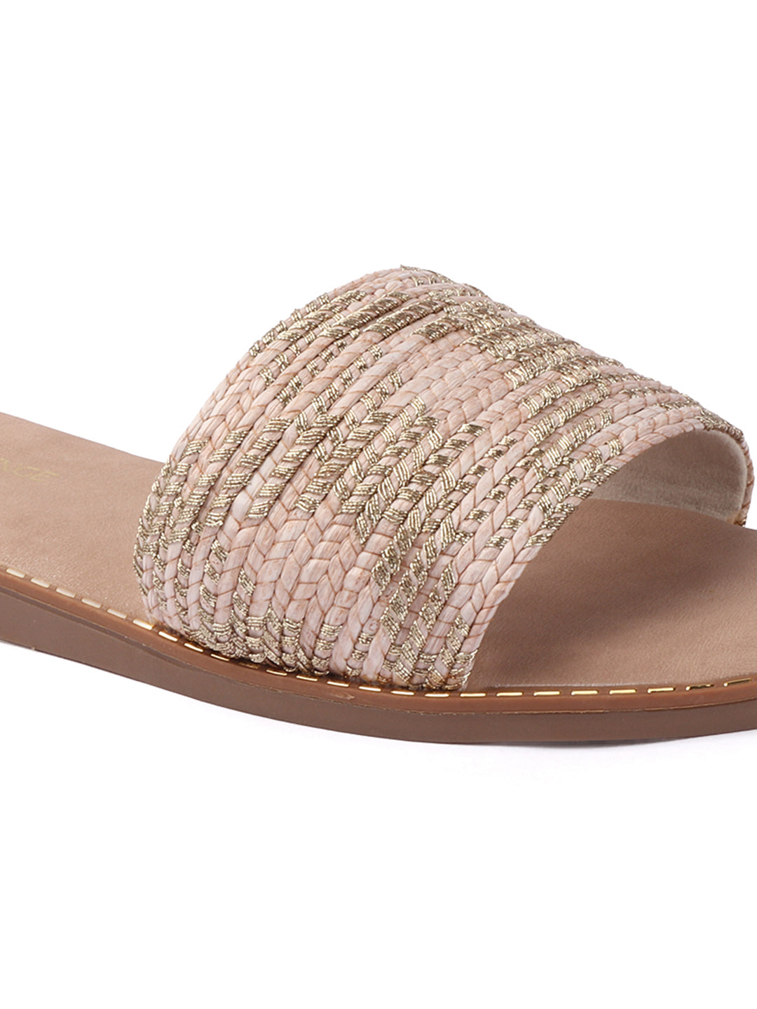 Textured Strap Casual Sliders