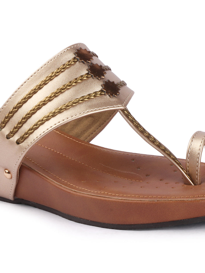 Wedge Kolhapuri-Style Sandals