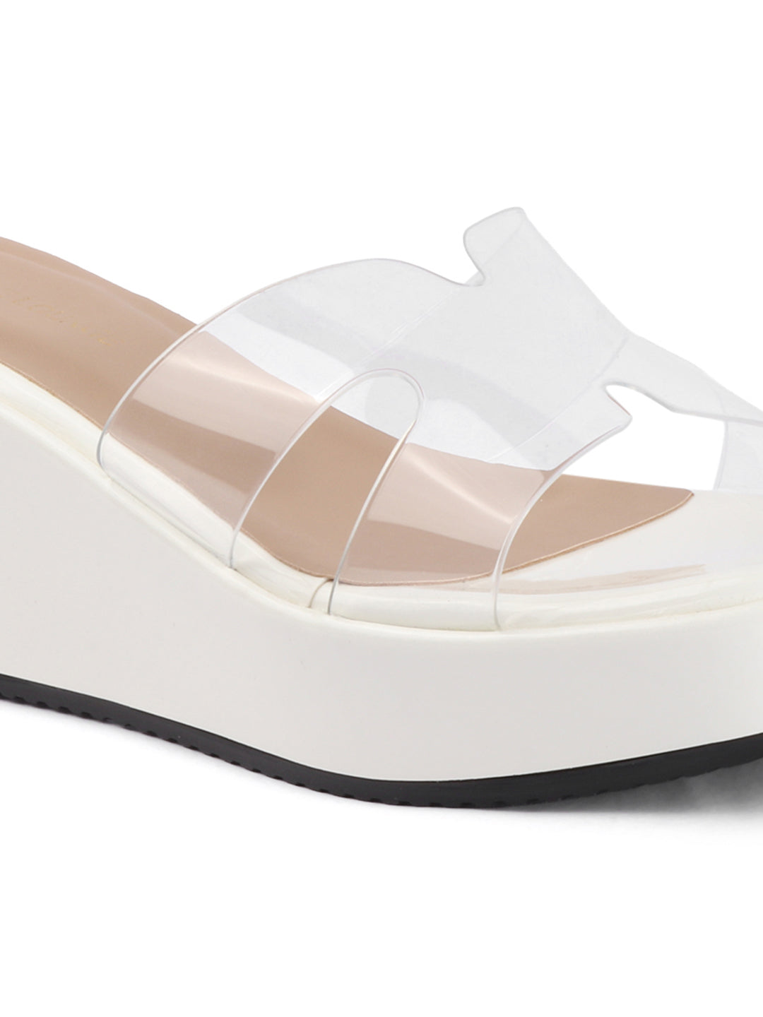 Transparent Strap Platform Wedges
