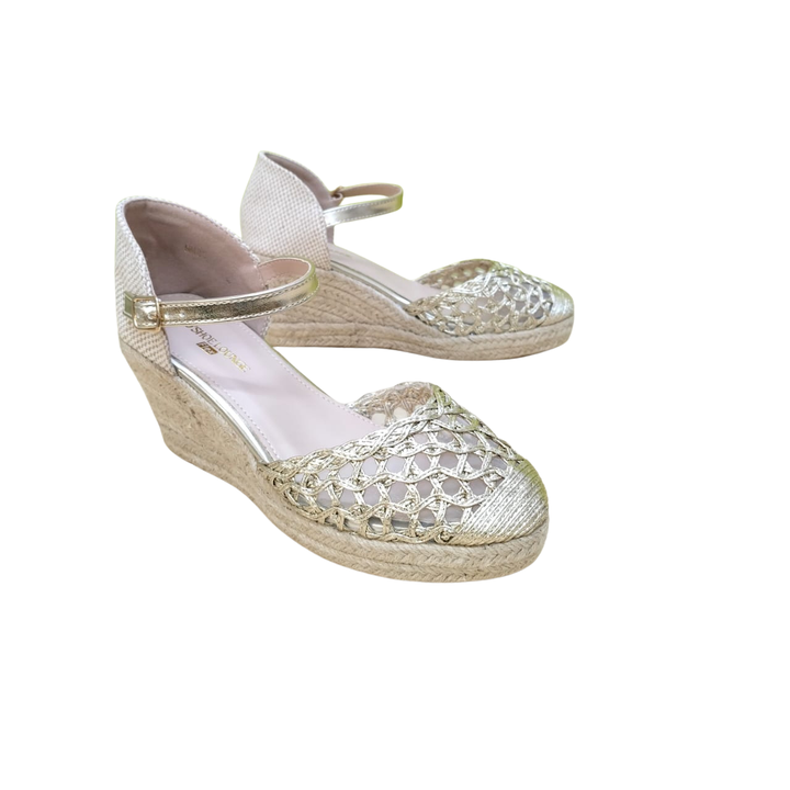 Chic Metallic Espadrille Wedges