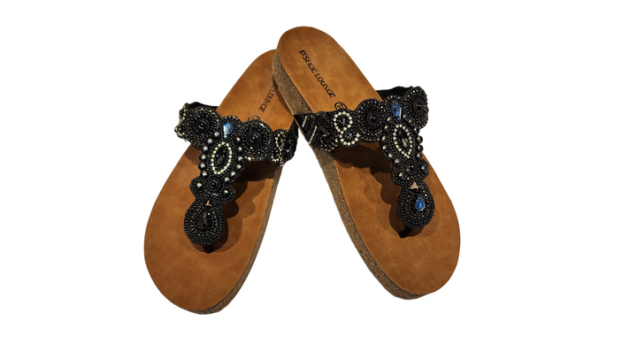 Premium Embellished Toe-Ring Flat Sandals