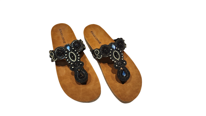 Premium Embellished Toe-Ring Flat Sandals