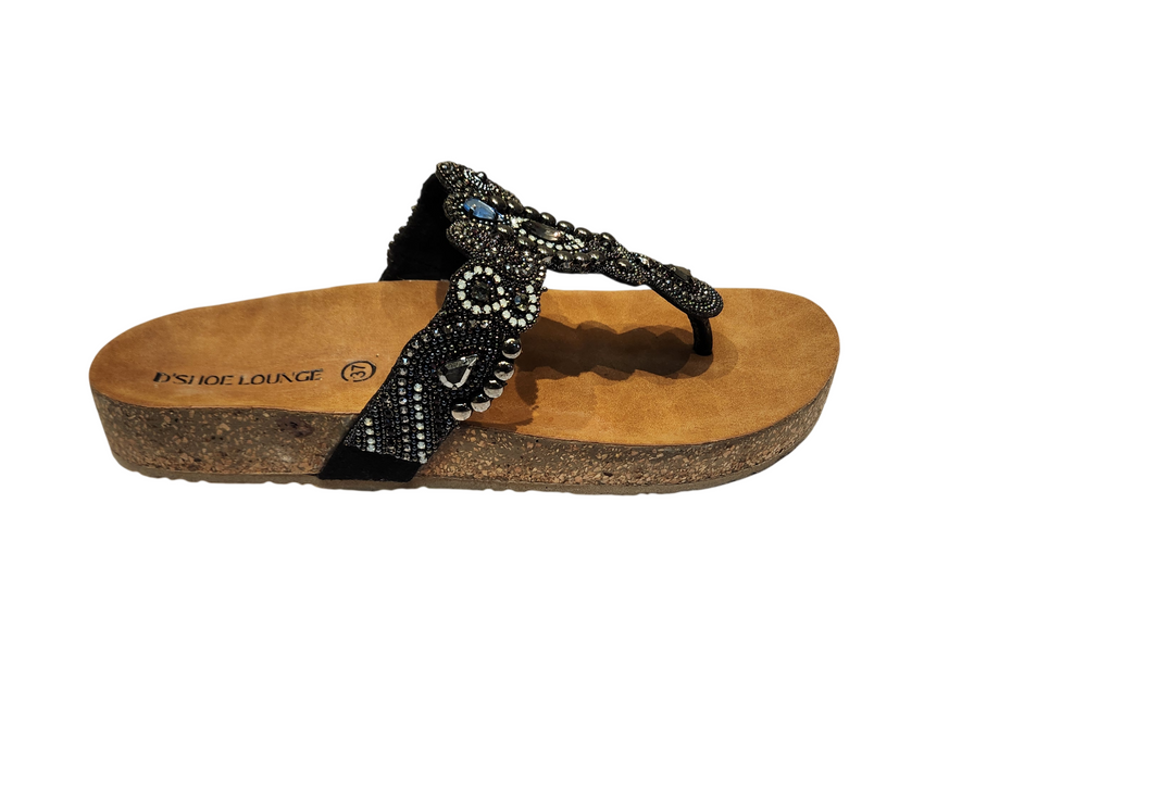 Premium Embellished Toe-Ring Flat Sandals