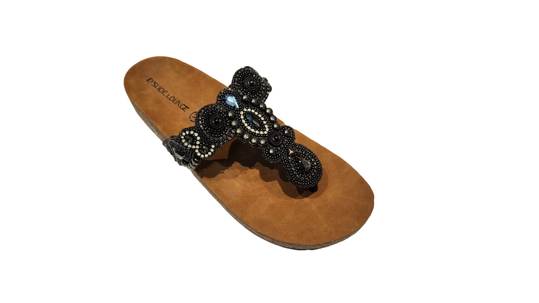 Premium Embellished Toe-Ring Flat Sandals
