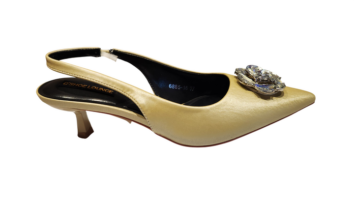 Pointed Toe Slingback Kitten Heels