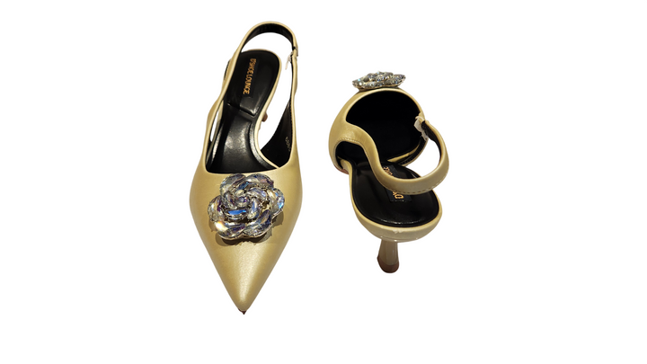Pointed Toe Slingback Kitten Heels