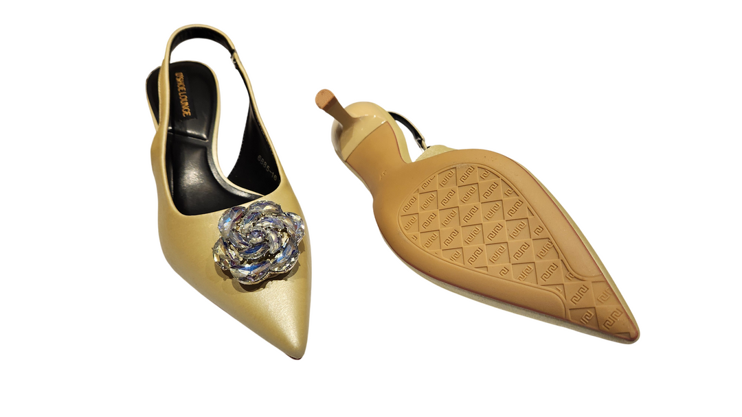 Pointed Toe Slingback Kitten Heels