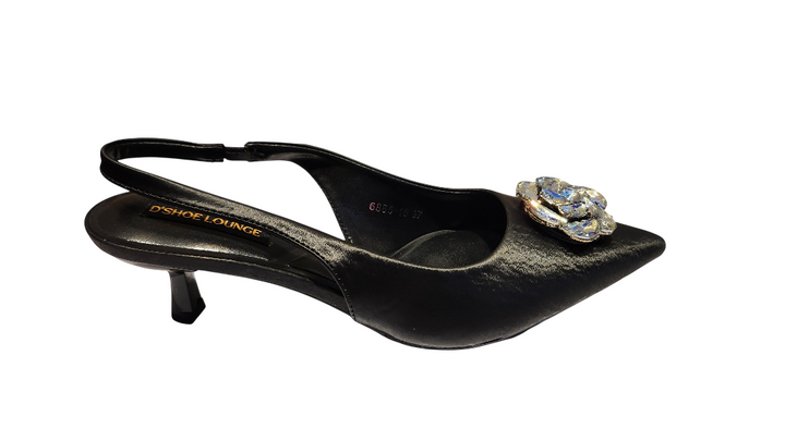 Pointed Toe Slingback Kitten Heels