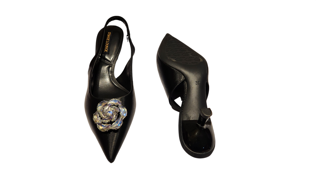 Pointed Toe Slingback Kitten Heels
