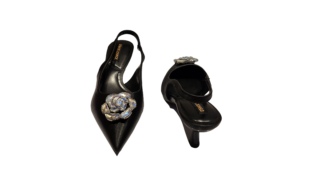 Pointed Toe Slingback Kitten Heels