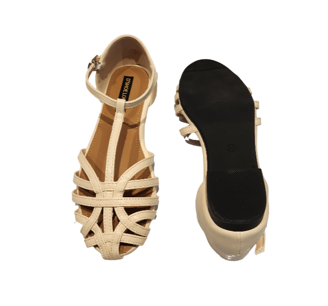 Elegant Strappy Flat Sandals with Adjustable Ankle Strap
