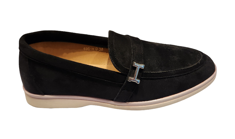Classic Slip-On Loafers with Metal Accent