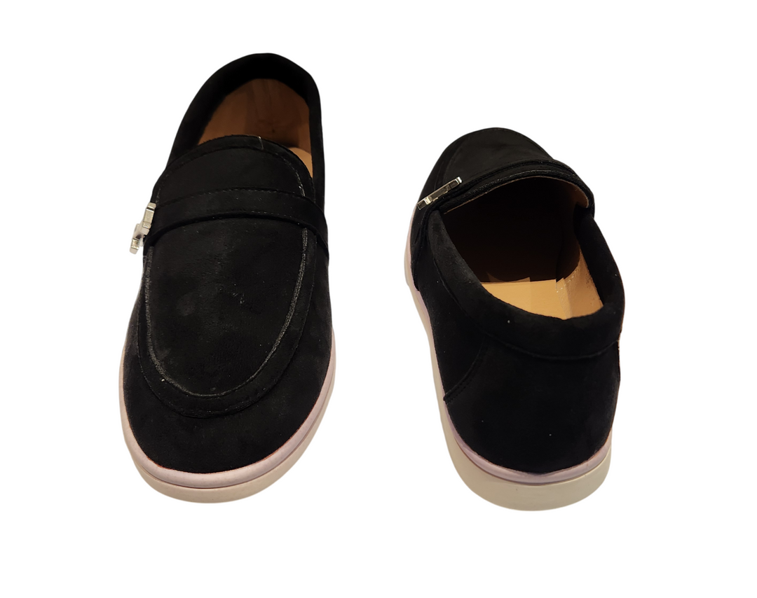 Classic Slip-On Loafers with Metal Accent