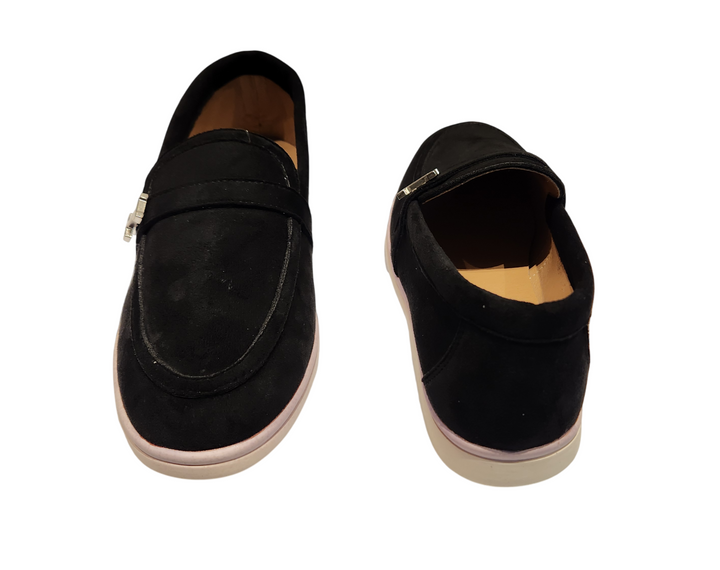 Classic Slip-On Loafers with Metal Accent
