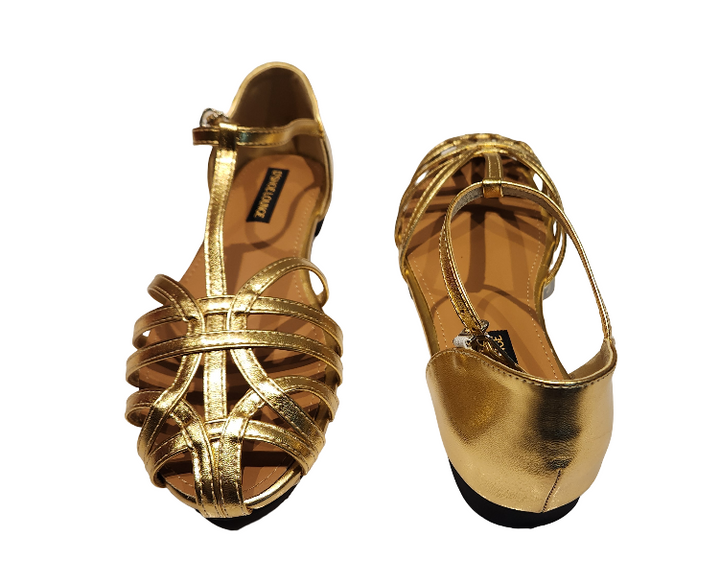 Elegant Strappy Flat Sandals with Adjustable Ankle Strap