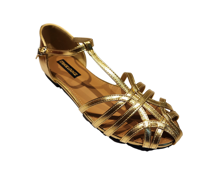 Elegant Strappy Flat Sandals with Adjustable Ankle Strap