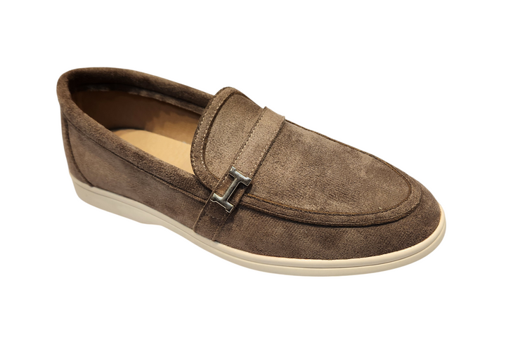Classic Slip-On Loafers with Metal Accent