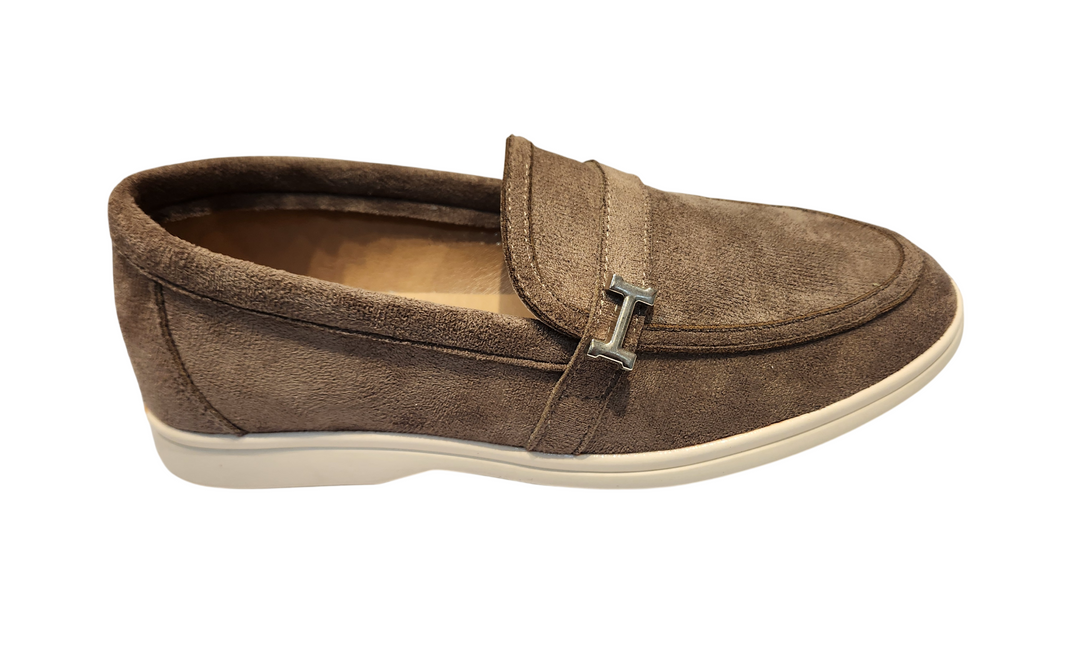 Classic Slip-On Loafers with Metal Accent