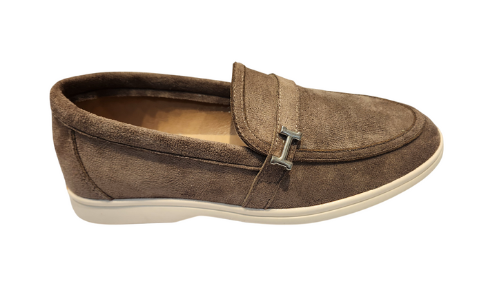 Classic Slip-On Loafers with Metal Accent