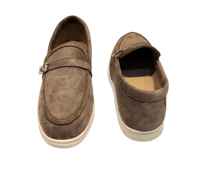 Classic Slip-On Loafers with Metal Accent