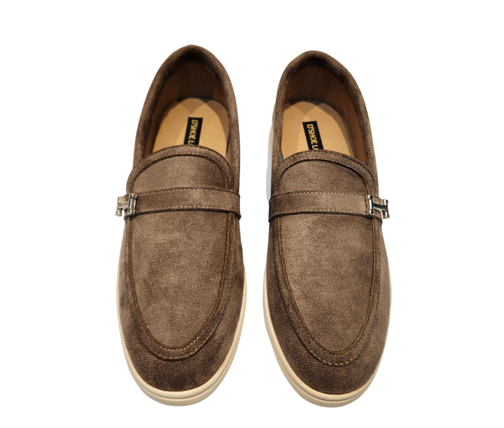 Classic Slip-On Loafers with Metal Accent