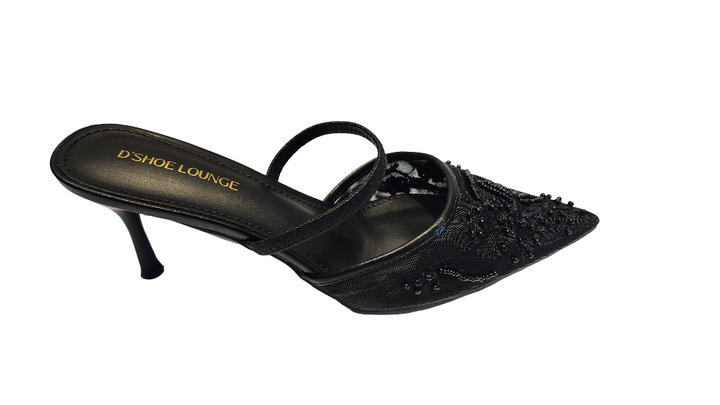 Luxury Embellished Pointed Toe Mule Sandals