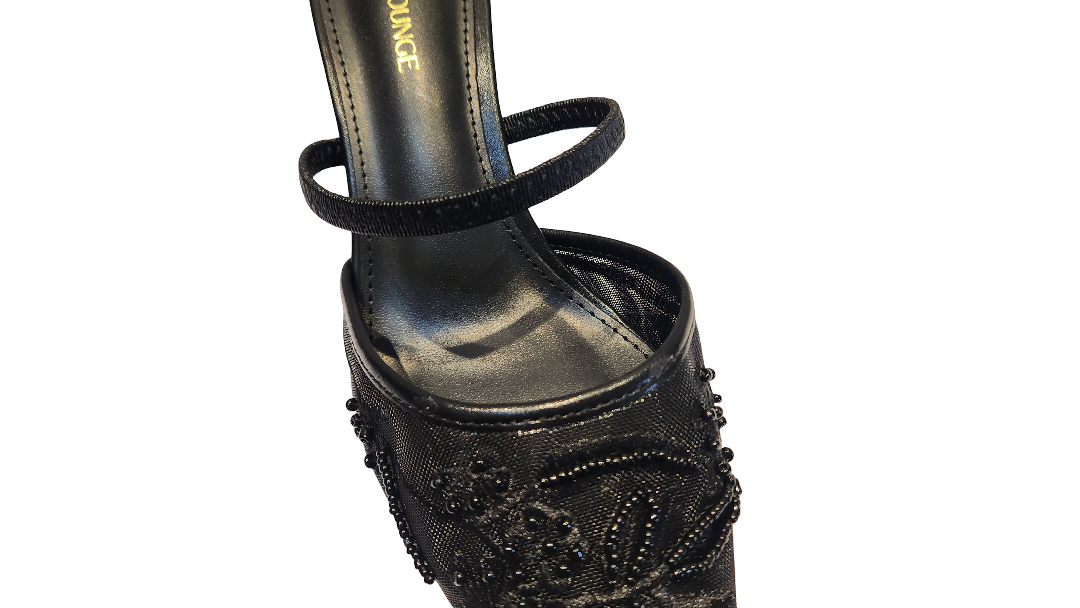 Luxury Embellished Pointed Toe Mule Sandals