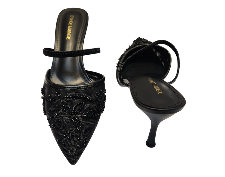 Luxury Embellished Pointed Toe Mule Sandals