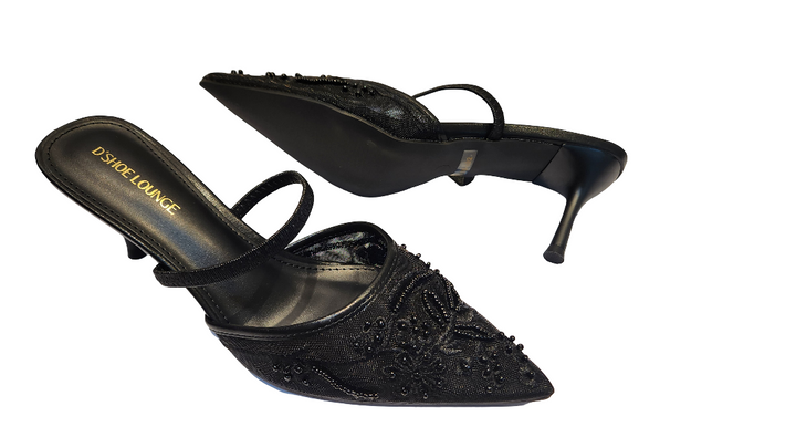 Luxury Embellished Pointed Toe Mule Sandals