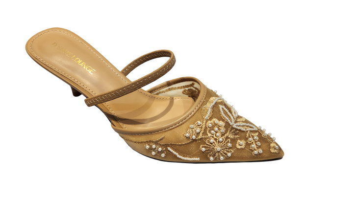Luxury Embellished Pointed Toe Mule Sandals