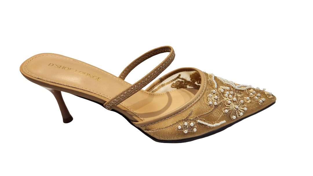 Luxury Embellished Pointed Toe Mule Sandals