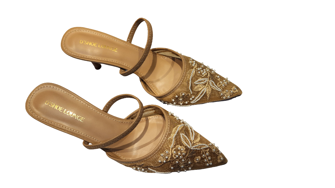 Luxury Embellished Pointed Toe Mule Sandals
