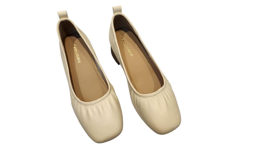 Classic Brown Low Block Heel Office Shoes