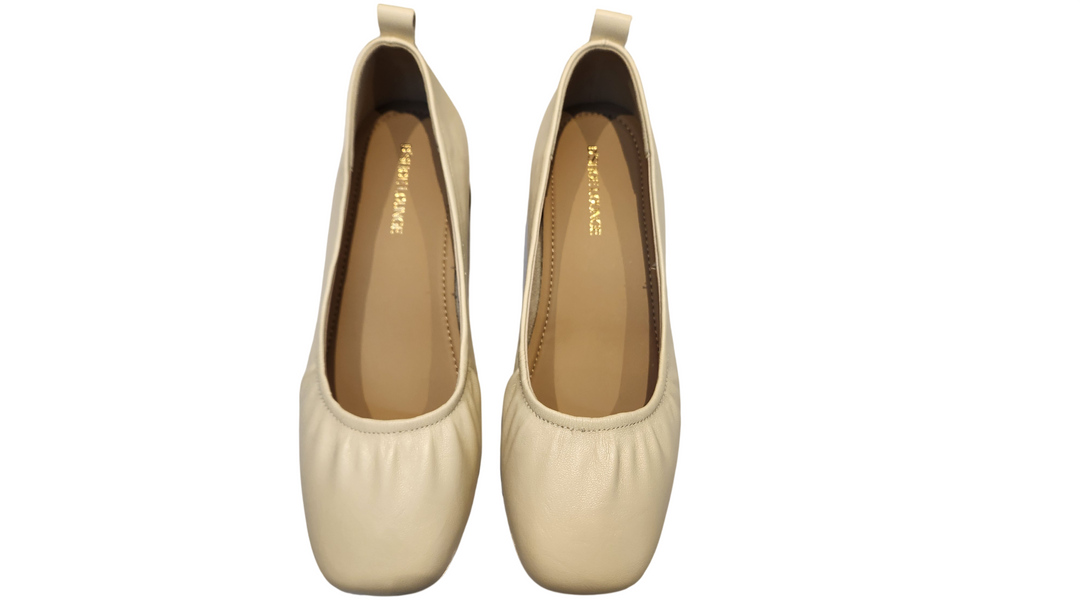 Classic Brown Low Block Heel Office Shoes