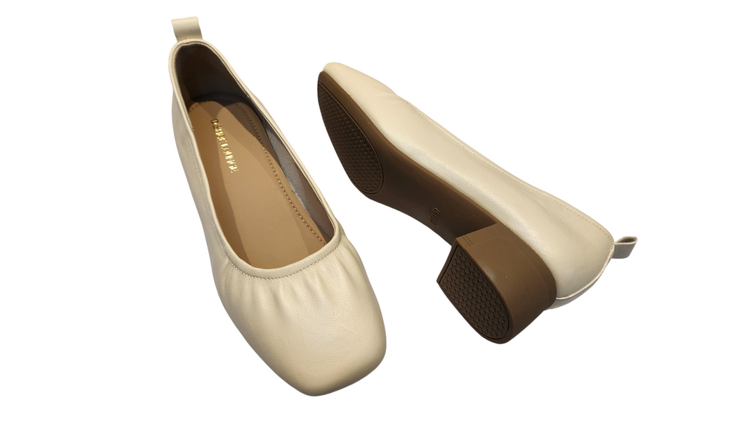 Classic Brown Low Block Heel Office Shoes