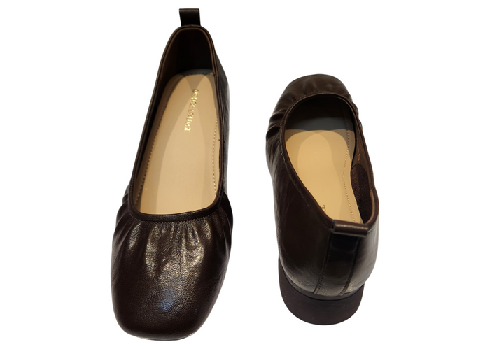 Classic Brown Low Block Heel Office Shoes