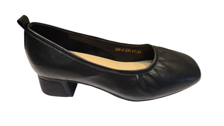 Classic Brown Low Block Heel Office Shoes