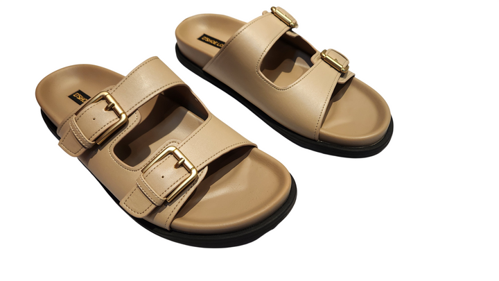 Double Buckle Comfort Slide Sandals