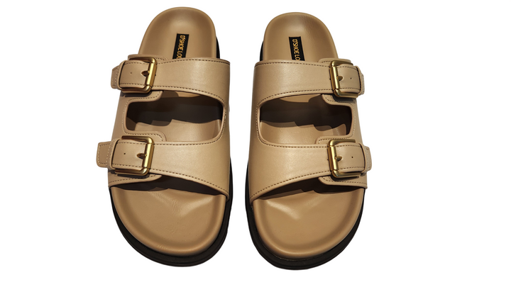 Double Buckle Comfort Slide Sandals