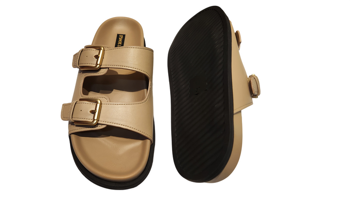 Double Buckle Comfort Slide Sandals