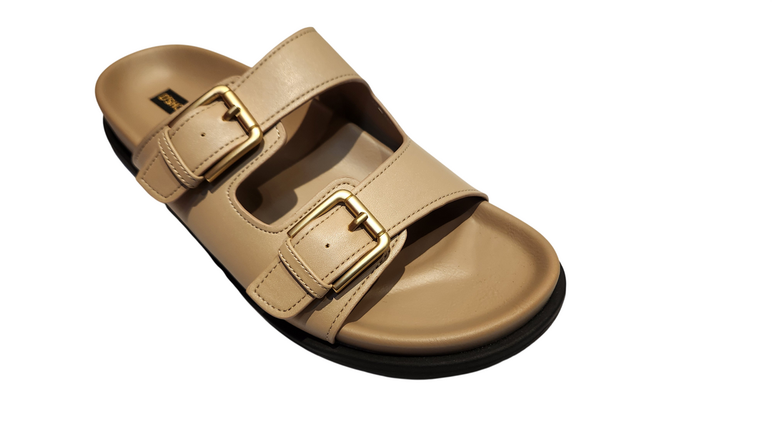 Double Buckle Comfort Slide Sandals