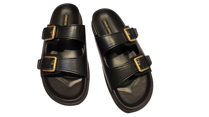 Double Buckle Comfort Slide Sandals