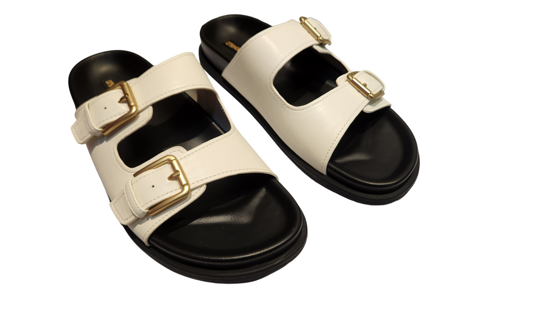 Double Buckle Comfort Slide Sandals