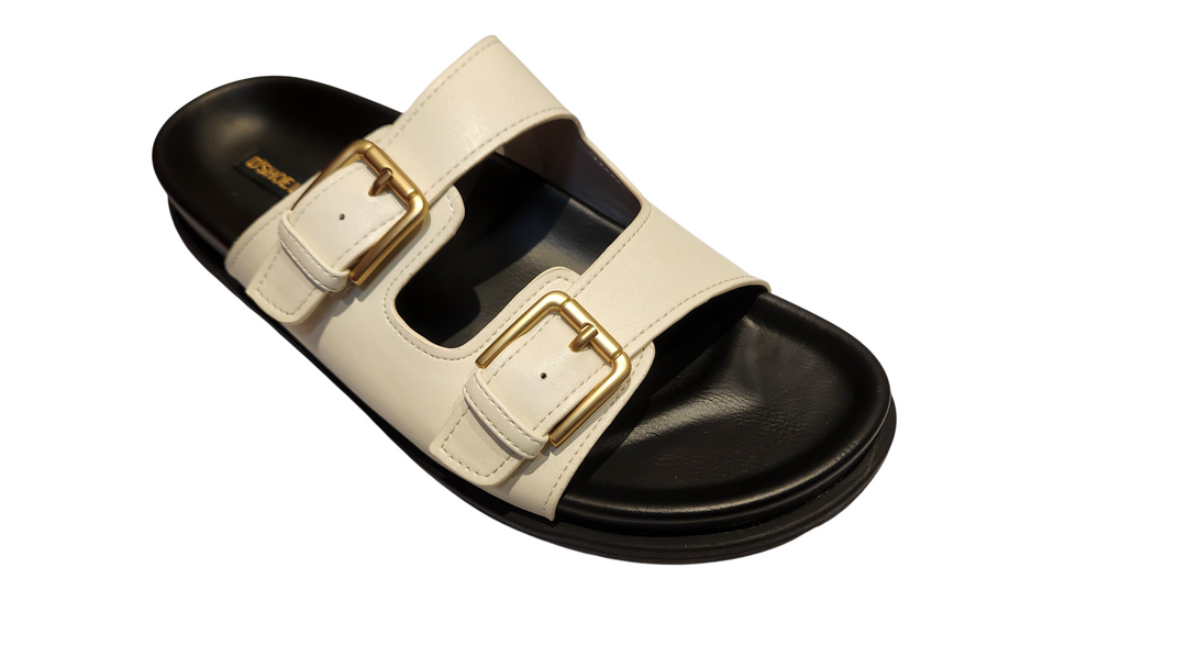 Double Buckle Comfort Slide Sandals
