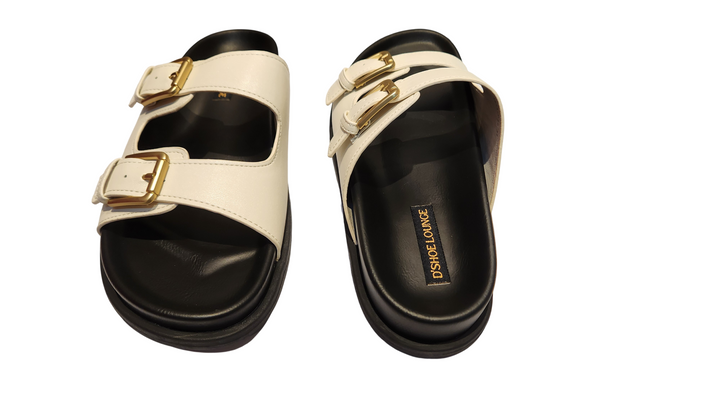 Double Buckle Comfort Slide Sandals