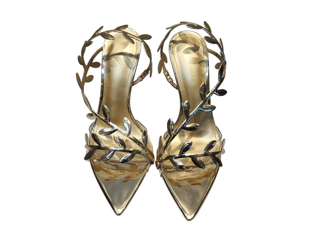 Gold Leaf Embellished Heels