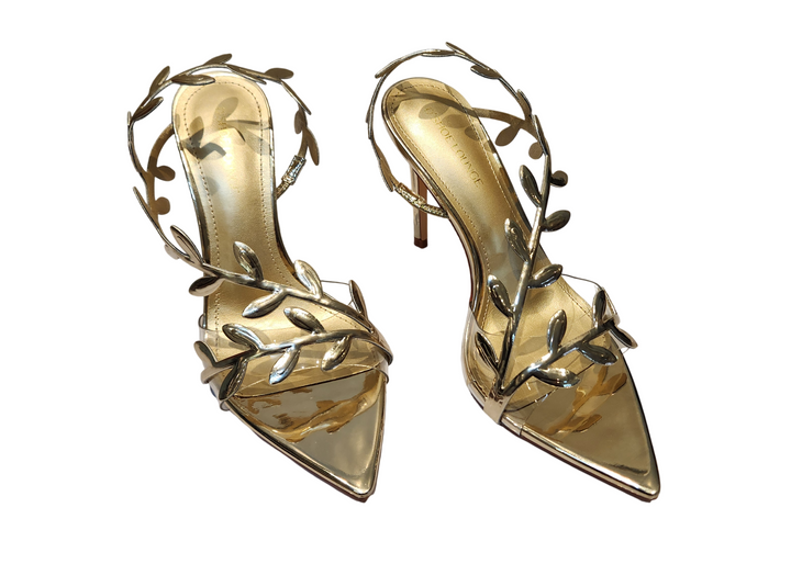 Gold Leaf Embellished Heels