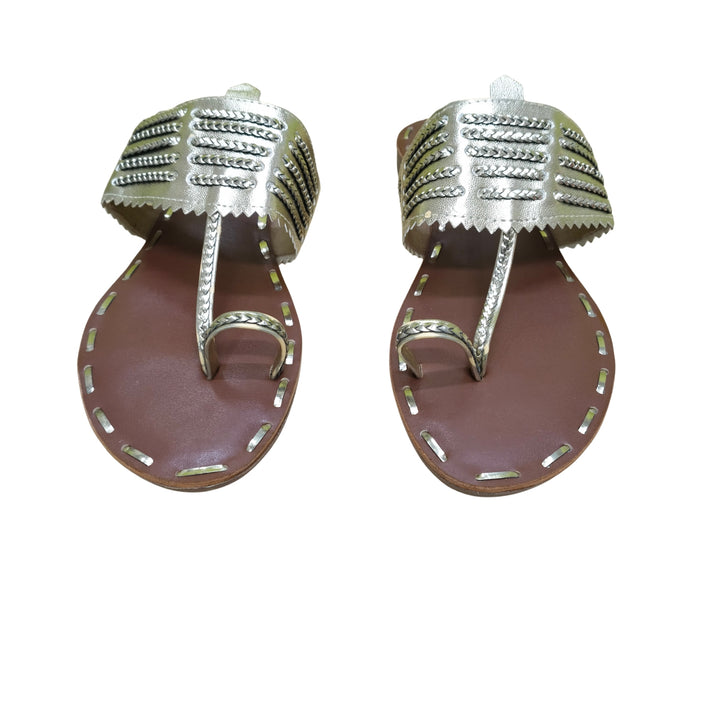 Silver-Stitched Luxury Flat