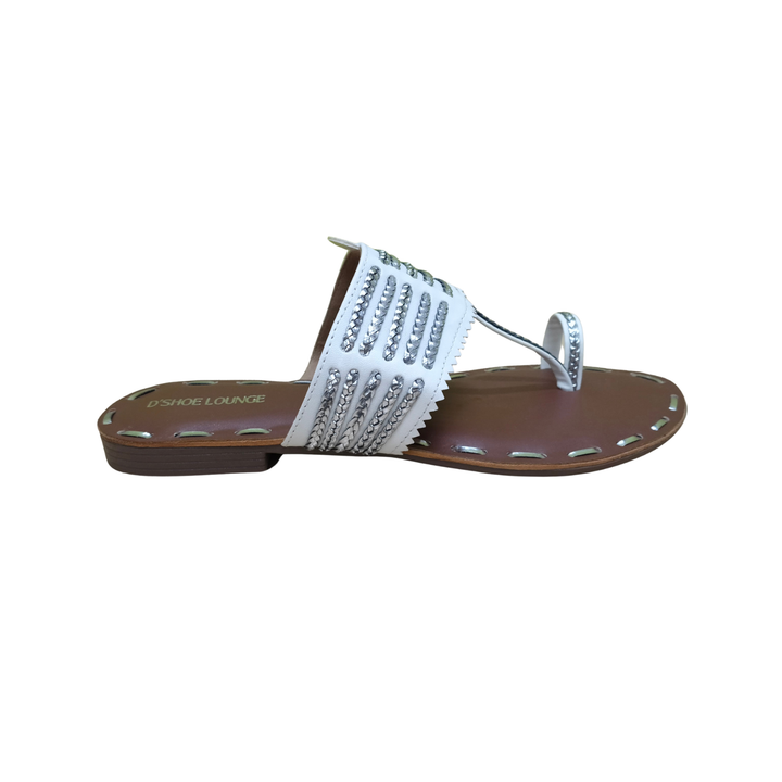 Silver-Stitched Luxury Flat