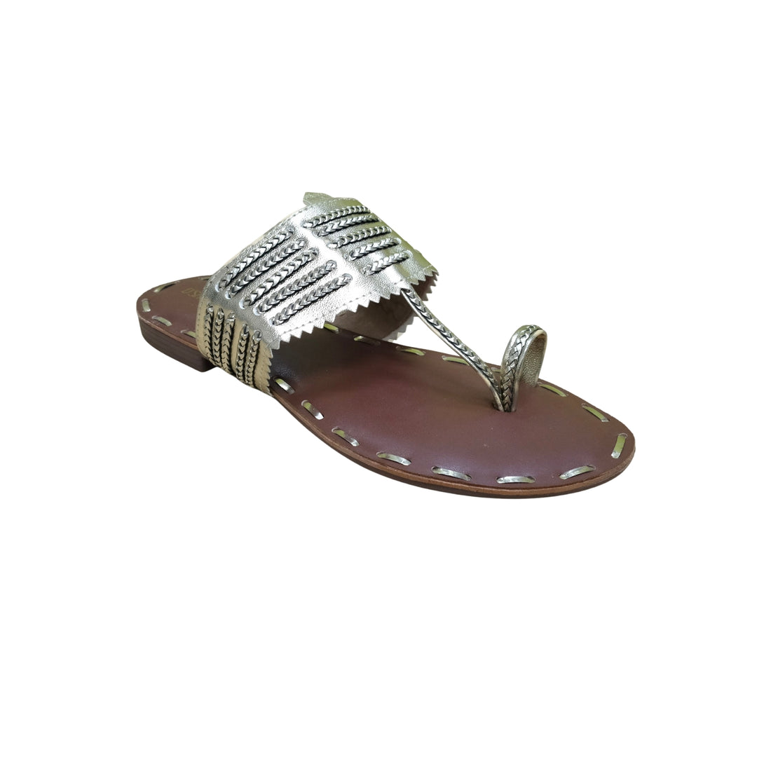 Silver-Stitched Luxury Flat